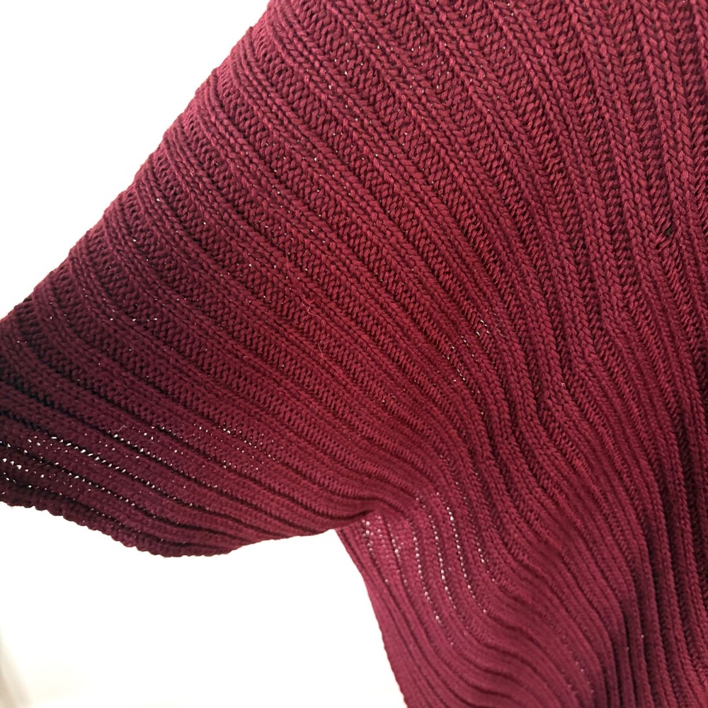 Chico's‎ Women's Burgundy Ribbed kimono Cardigan in Size S/M - Picture 6 of 8